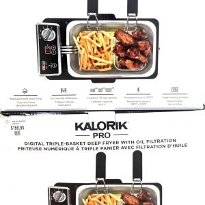 Pukomc Electric Deep Fryer with 3-Baskets for Home,5L/5.3Qt