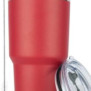 Red Tumbler Stainless Steel Double Wall Vacuum Insulated Mug with Straw and Lid