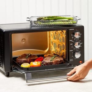 PowerXL Air Fryer Grill Plus Toaster Oven with Air Fry, 8 Functions, Black, 1500 W